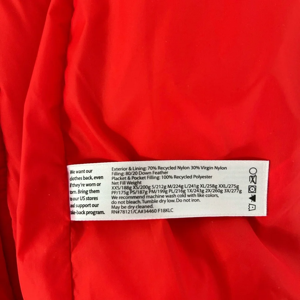 Eileen Fisher Red Lory Puffer Coat Jacket Medium - Picture 3 of 8